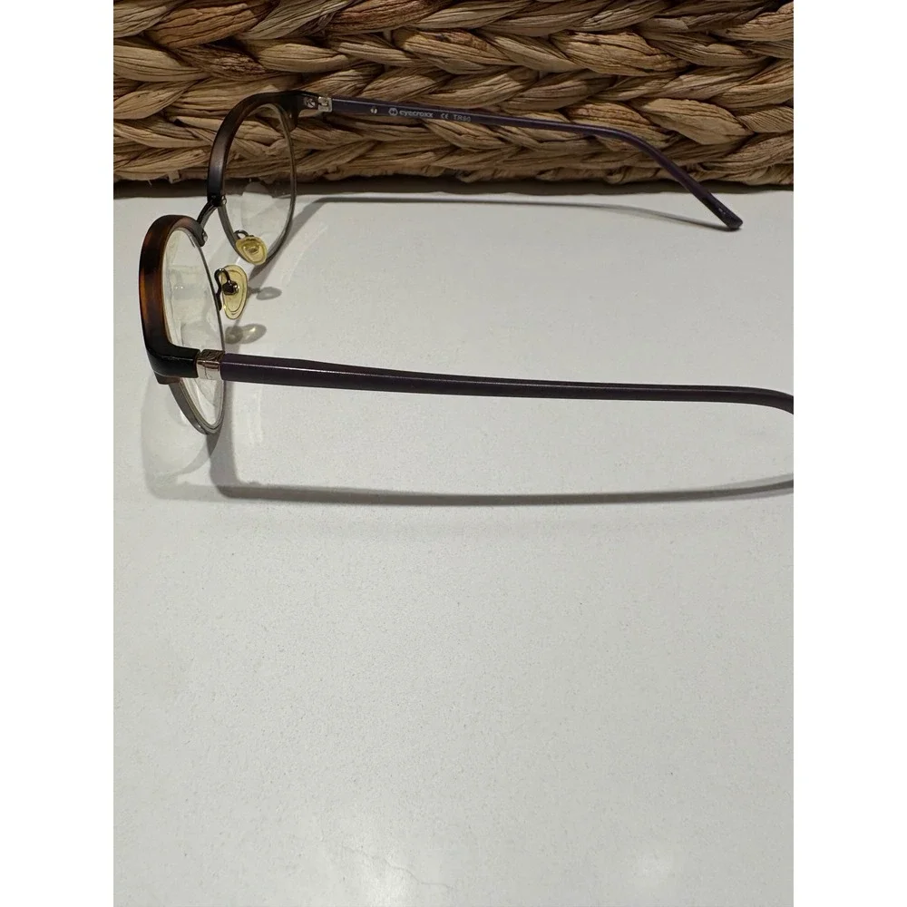Eyecroxx Round‎ Tortoise Silver Metal Frame Glasses Spectacles Eyewear